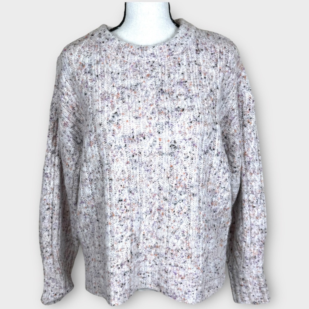 LOFT Speckled‎ Knit Marled Crewneck Chunky Sweater Multicolored Size S